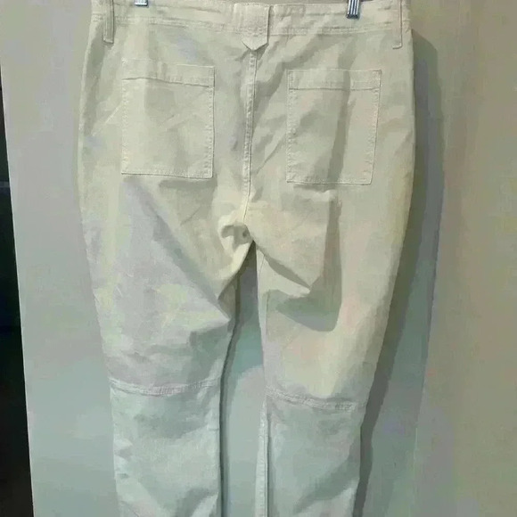 FRAME Banded Bottom Moto Pants Off White Cropped Relaxed Denim Size 33 NWT - Picture 5 of 15